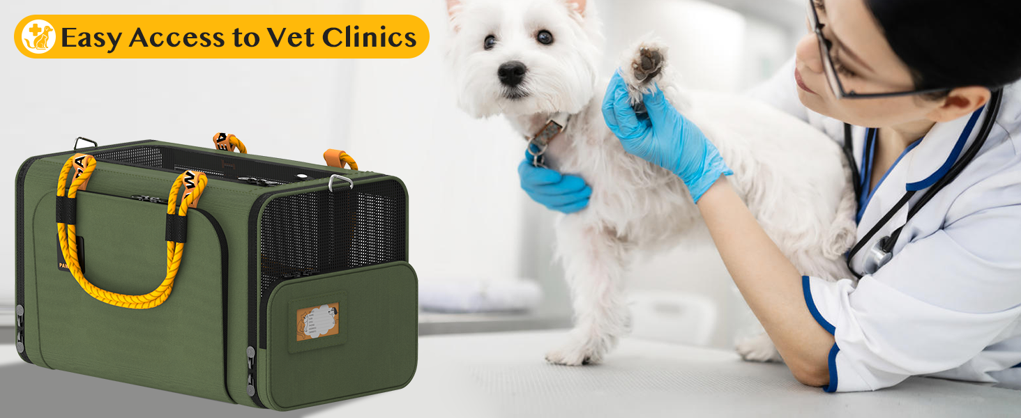 PAWZIDEA Expandable Pet Carrier w/ID, TSA Airline Approved