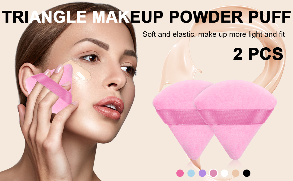 2 PCS Powder Puff Triangle Makeup Puffs for Loose Setting
