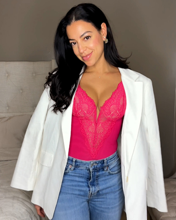 pink bodysuit