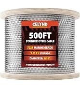 CELYND Stainless Steel Cable for Railing - 500FT 3/16