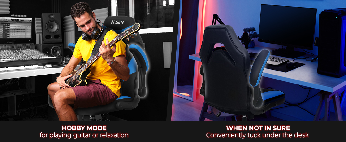 Desk chair designed for hobby and relaxation activities 