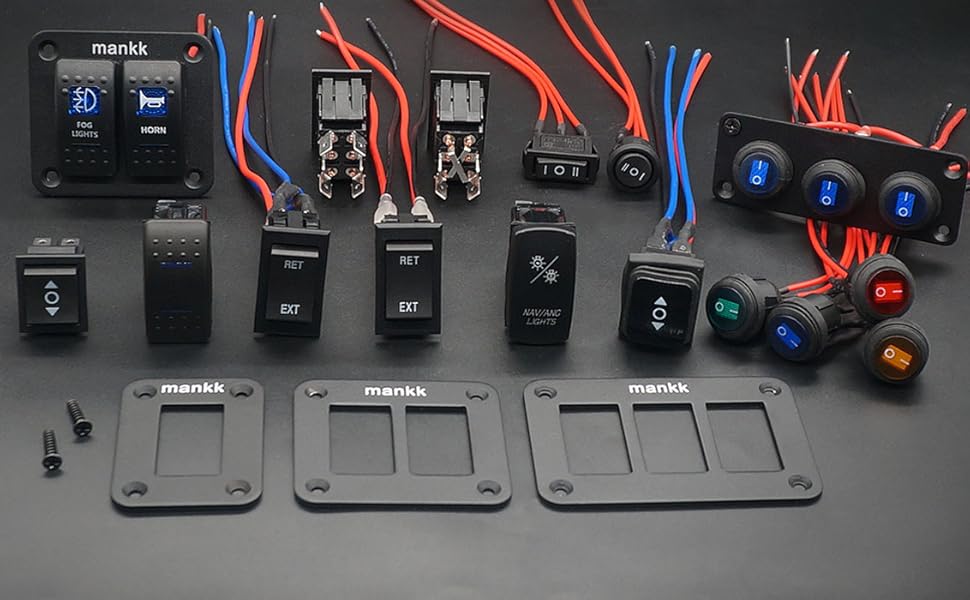 mankk Momentary Reverse Polarity Rocker Switch 12V DC 20A