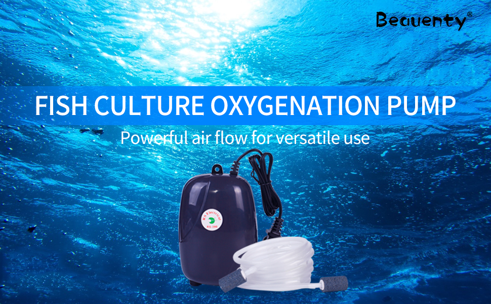 Beauenty Fish Tank Oxygen Airpump, Ultra Silent Oxygen Pump, Aquarium