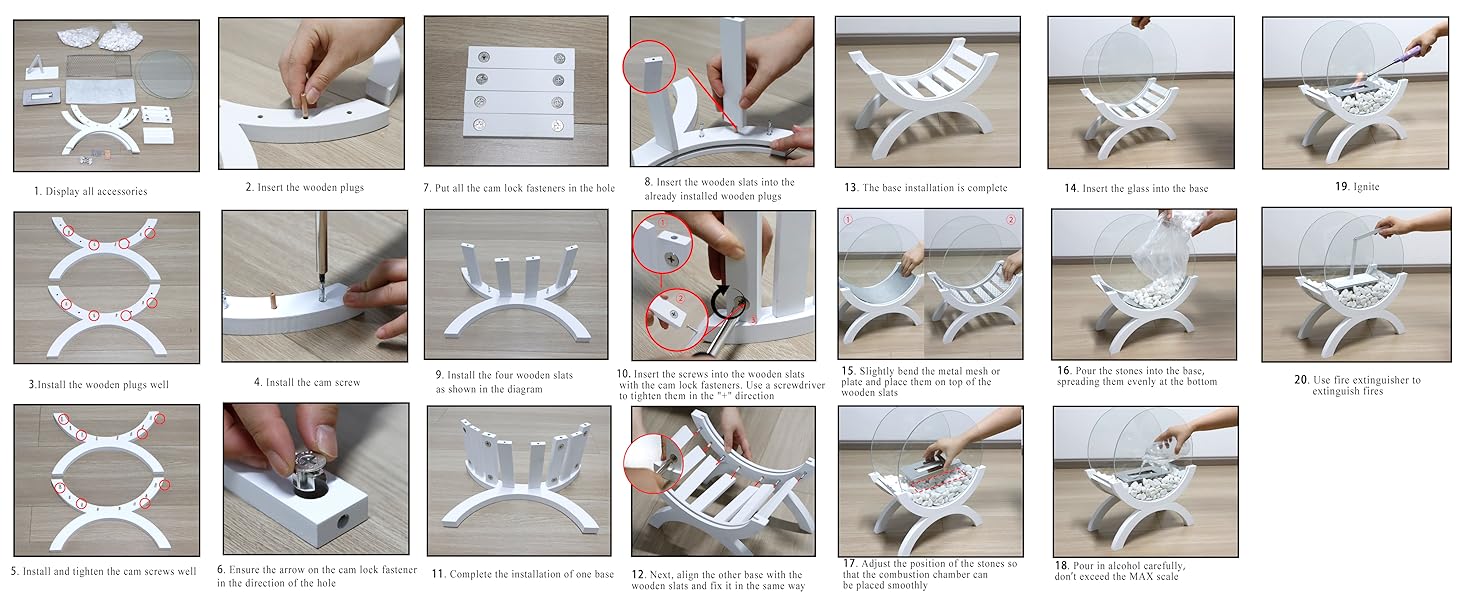 JHY DESIGN Round Large Tabletop Fireplace Table Top Firepit