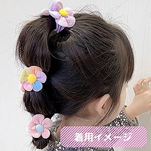 Amazon.co.jp: Shomty 10本セット コットンフラワー ヘアゴム