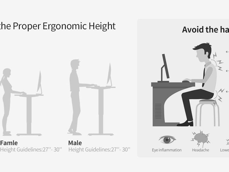 FEZIBO 160 x 60 cm L Shaped Standing Desk with 4 Drawers, Electric