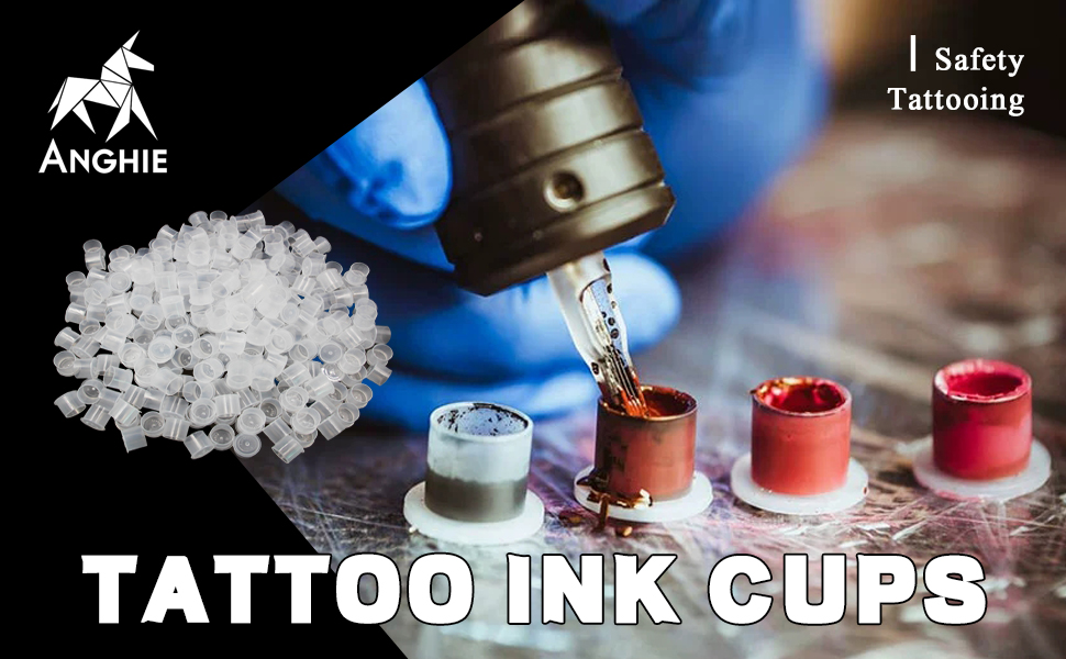Tattoo Ink Caps Small Anghie 500PCS Tattoo Ink Cups with