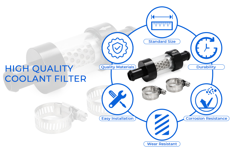 WIKIBB 5/8" Universal Filter Inline Heater Core Coolant