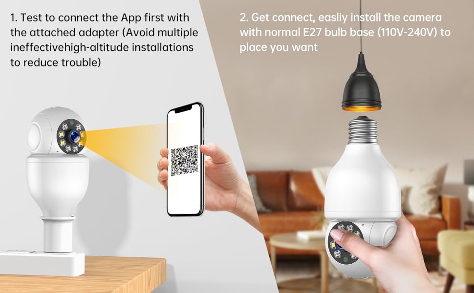 ACTMAN 4PCS Outdoor/Indoor Security Camera, Light Bulb