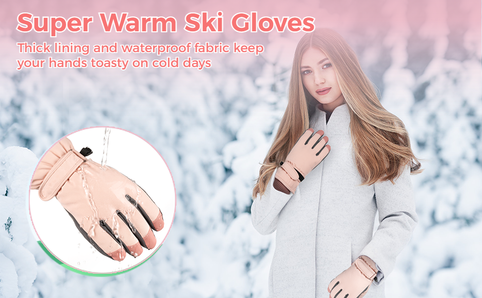 YHomU Ski Gloves for Women