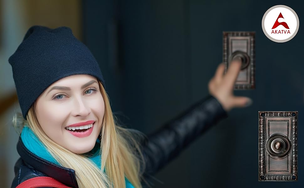 Akatva Door Bell Button Bell Push Button Doorbell Chime Wired