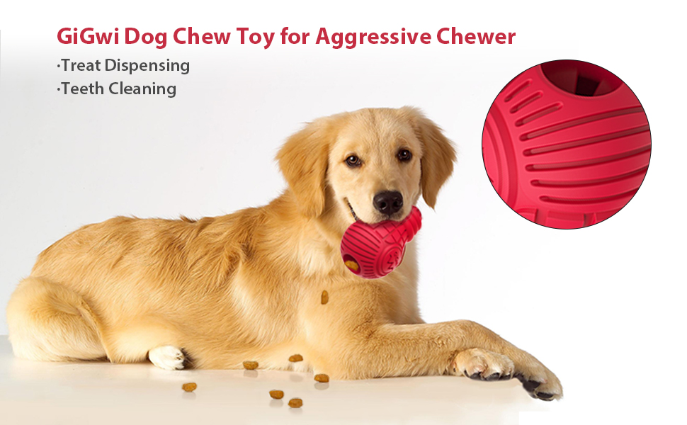 GiGwi Bulb Treat Dispensing Dog Chew Toy for Aggressive Chewers