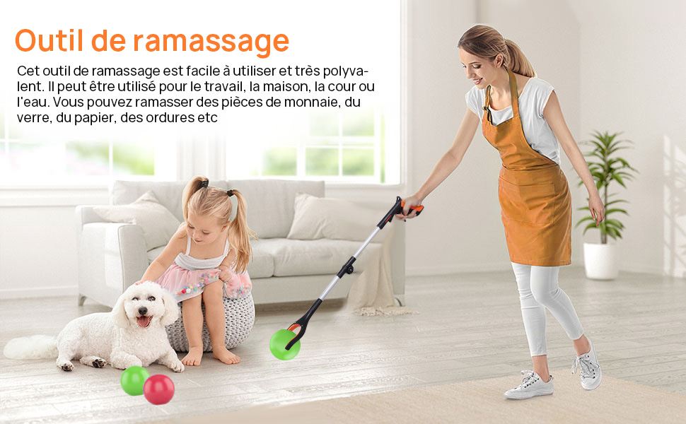 Outil De Ramassage, ENGiNDOT Pince De Préhension En Aluminium, Outil D’Aide Extension Pliable 180°, Tête Rotatif 90°, Pince Magnétique En Caoutchouc Pour Ramassage Des Déchets De Jardin-RG01 17 fr6