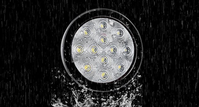 round tail light 4inch 12LED red white trailer truck brake turn signals reverse backup lights