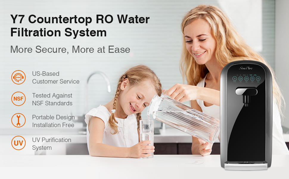 SimPure Y7 UV Countertop Reverse Osmosis Water Filtration Purification