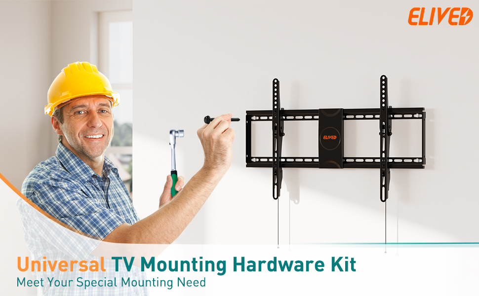 ELIVED Lag Bolt Kit for Mounting TV Wall Bracket into Wood or Concrete