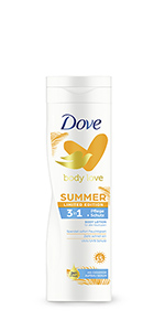 Die Dove Body Love Body Lotion Schutz + Pflege schützt und pflegt die Haut im Sommer mit LSF 15