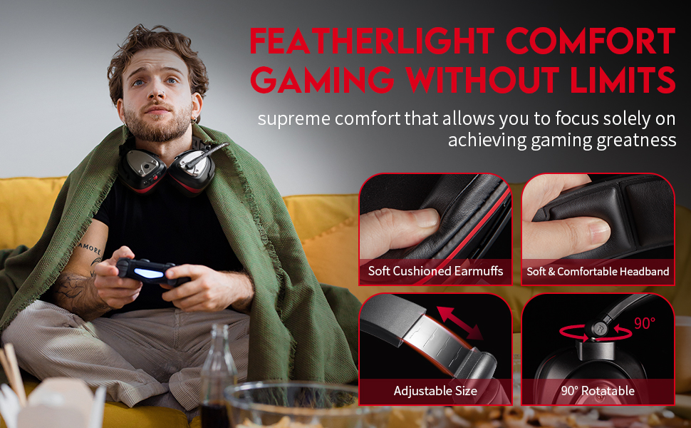 HUHD 2.4G Wireless Gaming Headset for xbox one, Wireless Gaming