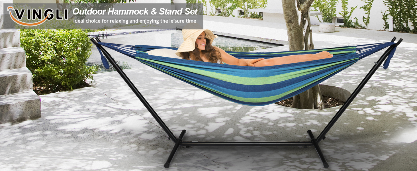 ONCLOUD 550 LBS Capacity Double Hammock with Stand
