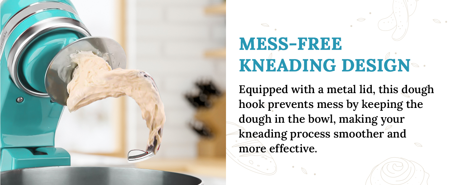 Coolcook Stainless Steel Dough Hook for Kitchenaid Stand