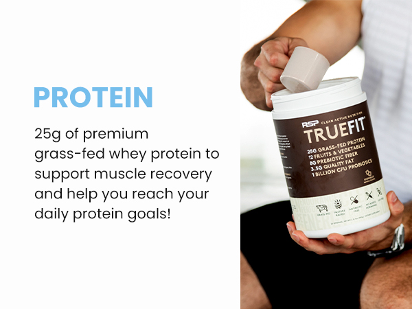 truefit protein powder grass fed meal replacement shake