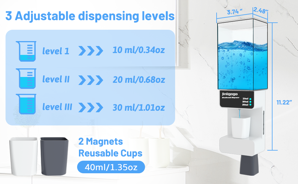 Mouthwash Dispenser Automatic for Bathroom, 700 ml/23oz