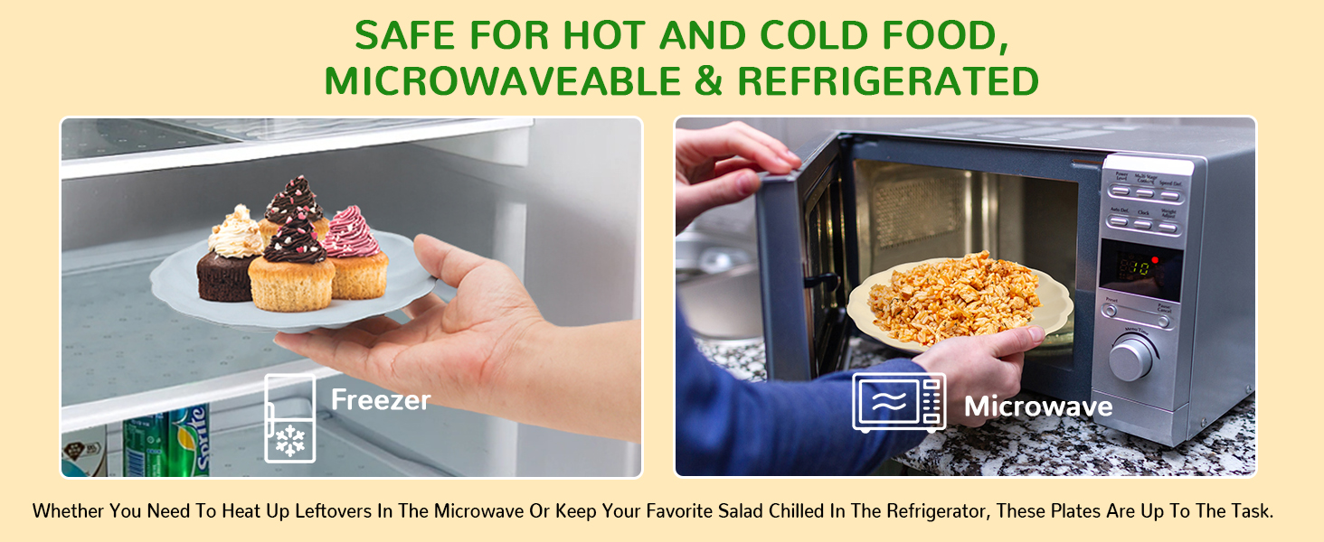 BangShou 7 Inch Disposable Paper Plates, 100 Compostable