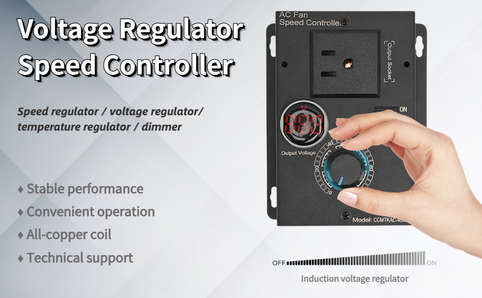 Variable Speed Controller, 120V 220V 18A Electronic Voltage Regulator