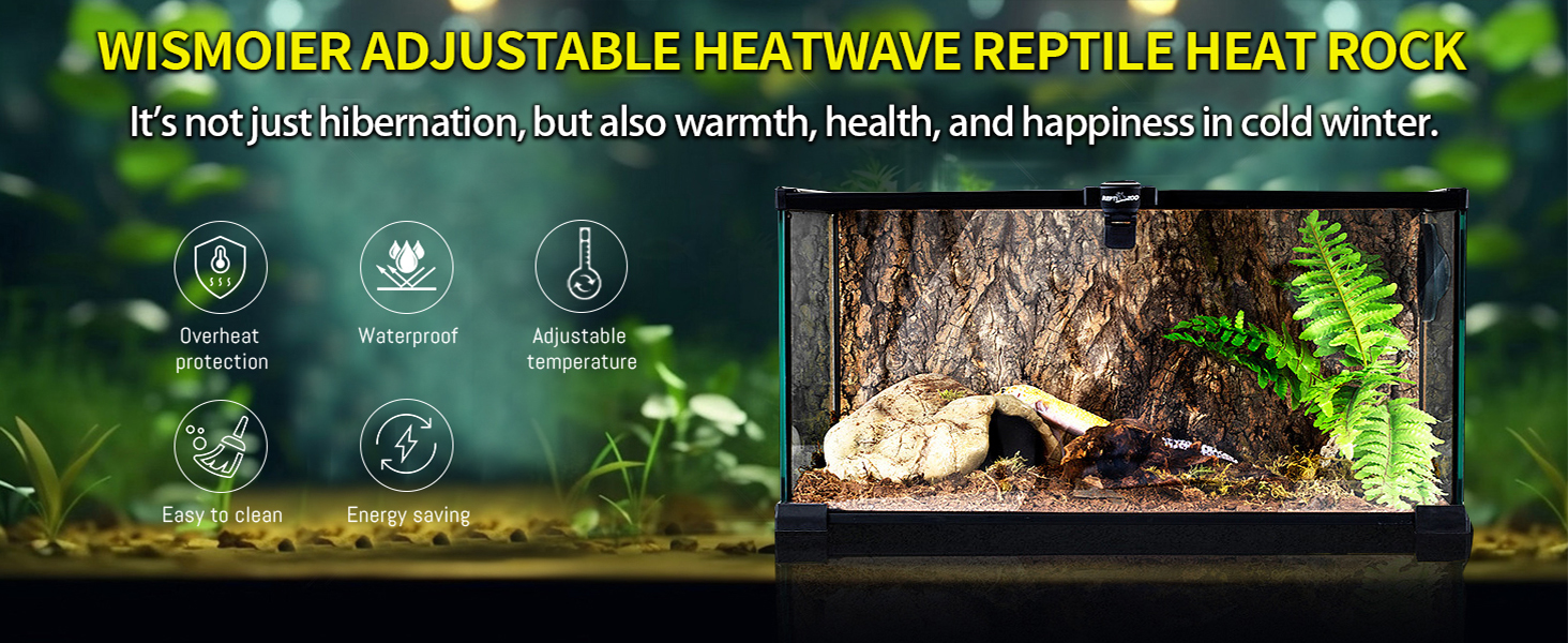 WISMOIER Reptile Heating Rock Thermostatically Controlled