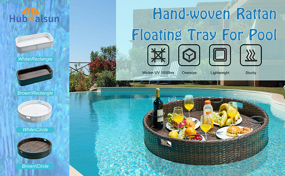 Hubhalsun Floating Tray, Large Size, Round Serving Tray for