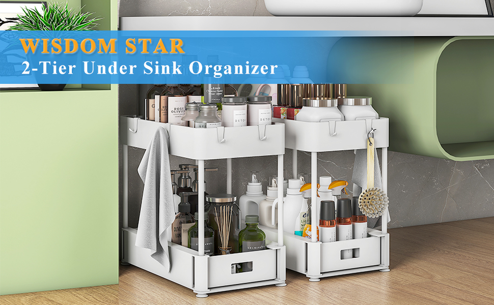 Wisdom Star 2 Tier Under Sink Organizers and Storage, Bathroom