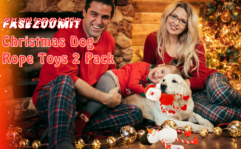 Pet Supplies Fasezoomit Christmas Dog Squeaky Toys,2 Pack Cute