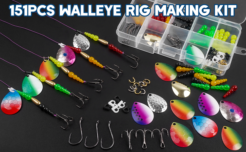 Fishing Lure Making Kit Walleye Rig Making Kit,151pcs Lure