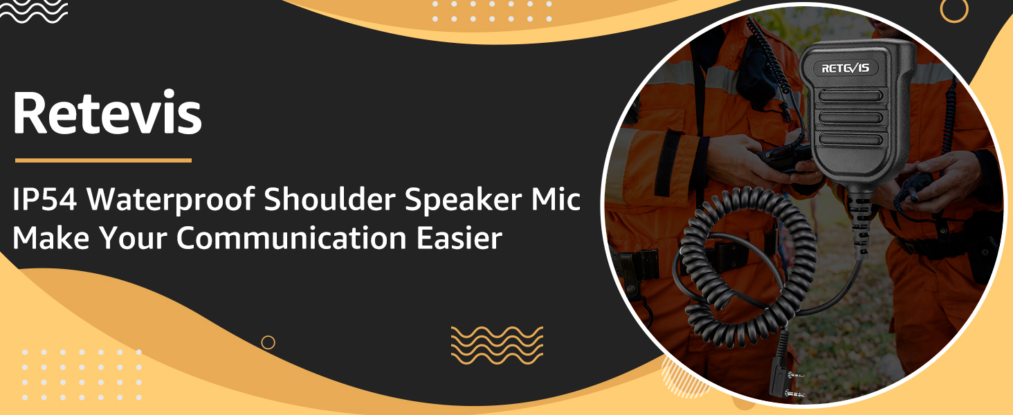 Retevis RT86 Walkie Talkie Speaker Mic,3.5mm Audio Jack, IP54 Waterproof Shoulder Speaker Mic, for RT68 RT21 H777 RB29 RB89 NR10 RA89,Compatible with BAOFENG BF-F8HP UV5R SAMCOM Two Way Radio(4 Pack) 10 Retevis speaker mic