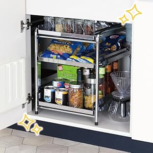 Amazon.co.jp: 川口工器 シンク下 スライドラック 日本製 (幅