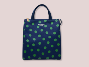 kate spade new york sonnet dot polka cute desk office work decor green navy lunchbag stationery