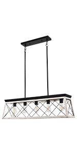 Merbotin White Wood-like 5-Light Island Light