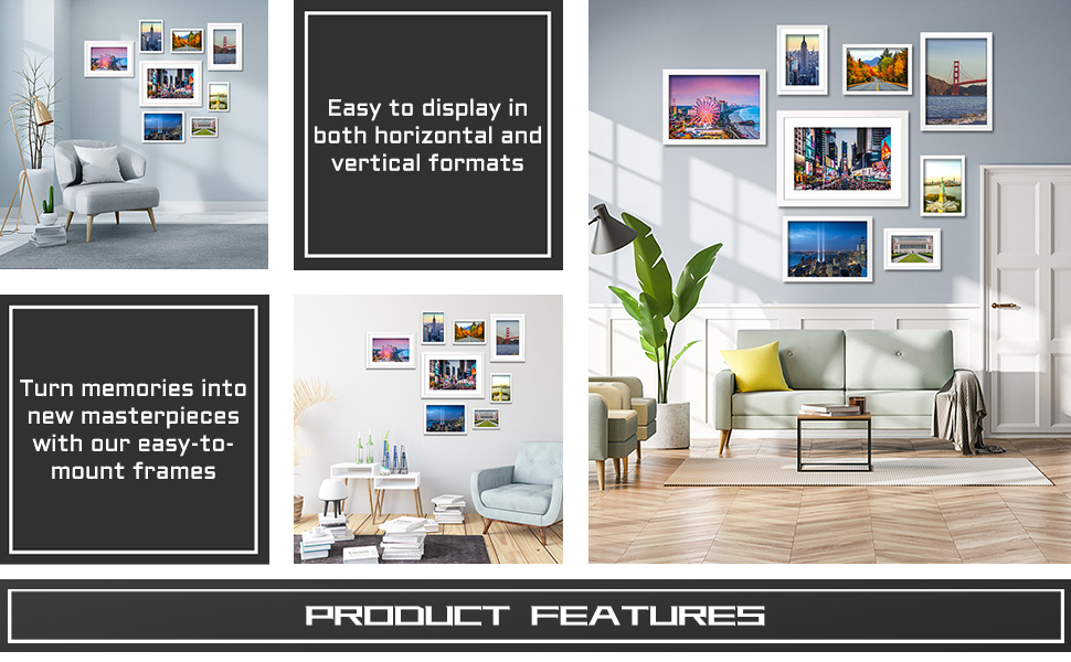 POUYCIW 14x18 inch Wood Picture Frame for Wall Hanging