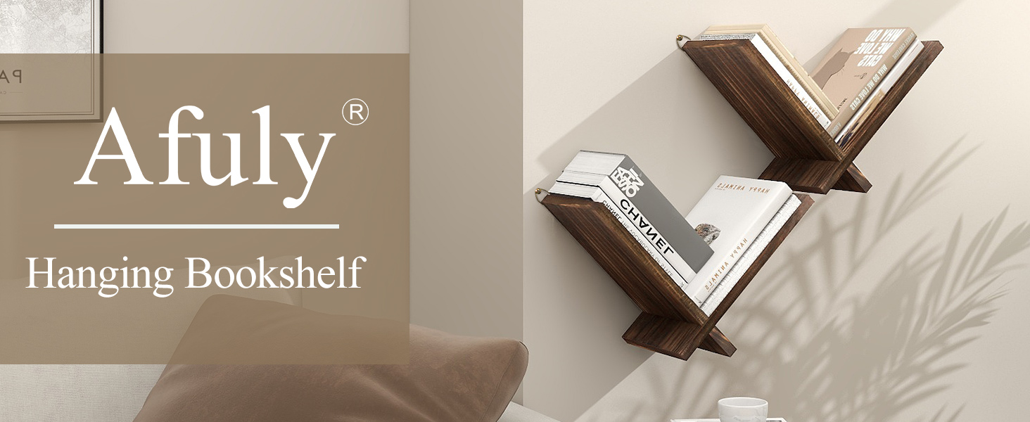 Afuly Bookshelf for Wall, THICKENED Solid Wood Desktop Book