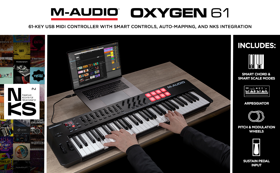 OXYGEN61 シンセサイザー　M-AUDIO 製品情報：Oxygen 61：M-AUDIO