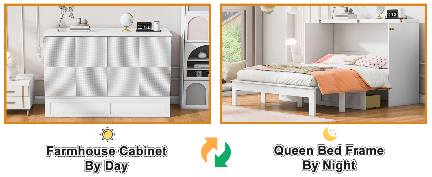 howcool Queen Murphy Bed Cabinet