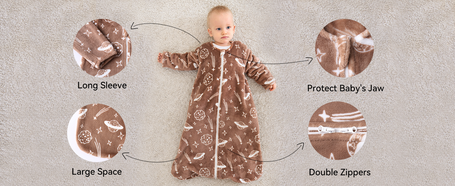 Unnivoll Fleece Baby Sleep Sack 612 Months Long Sleeve 2.0
