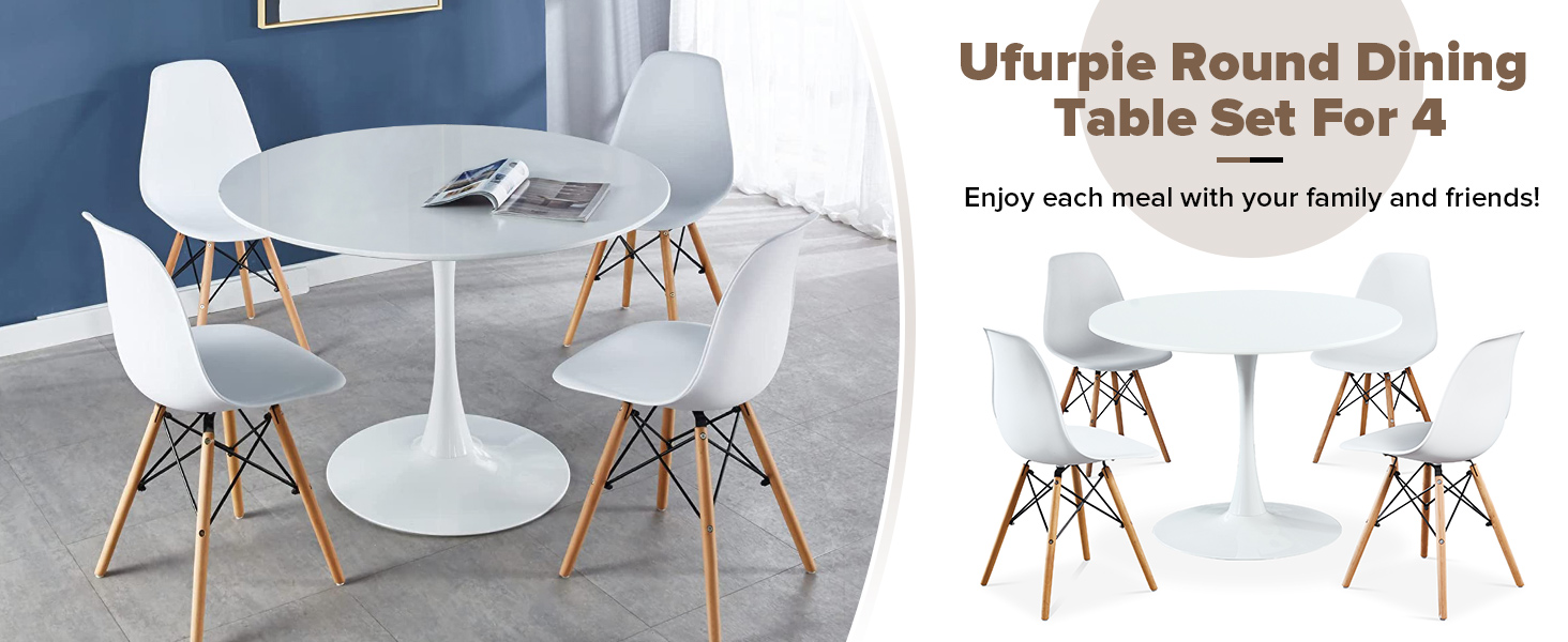 Round Dining Table Set for 4