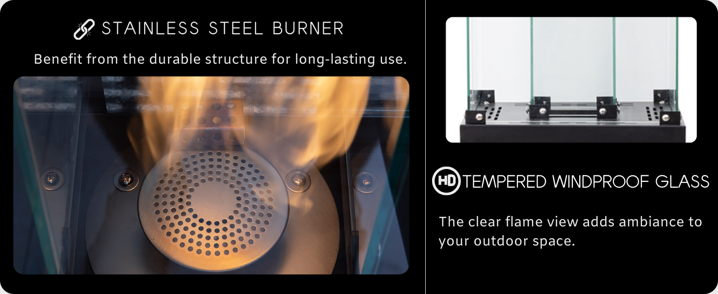 burner and glass
