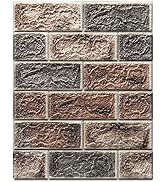 Art3d 10-Pack 3D Wall Panels Peel and Stick in Grey Brown, Self Adhesive Waterproof Faux Foam 3D ...