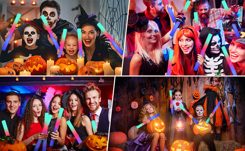 60 Pack LED Foam Sticks Giant Foam Glow Sticks Bulk