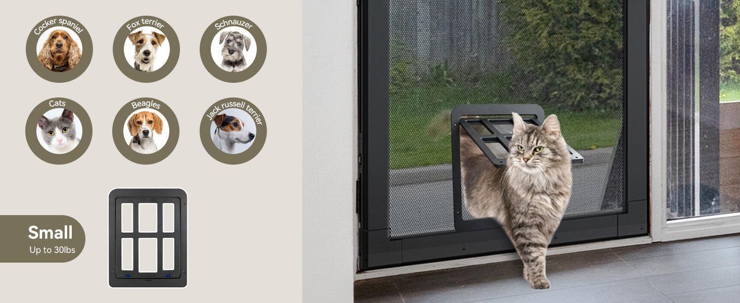 PETLESO Dog Door for Screen Door, Pet Screen Door for