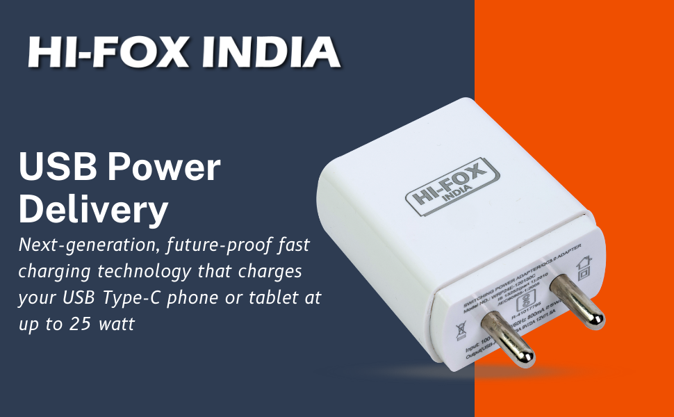 USB Type-C Phone or Tablet Charging Cable Quick Charge USB Power Up to 25 Watt