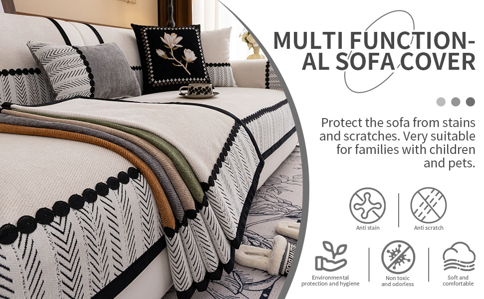 EUYDHM Sofa Cover Soft Chenille Washable