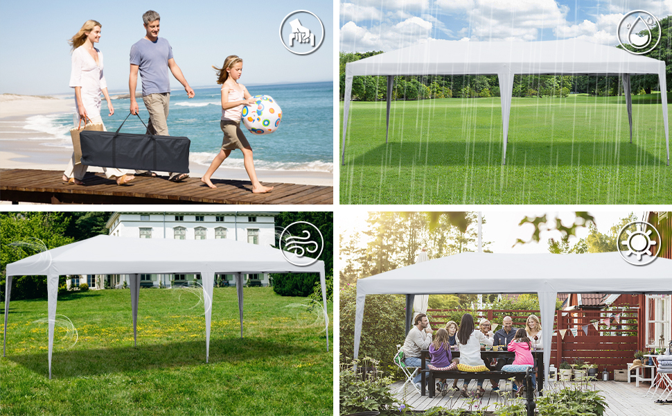 10x20 Pop up Canopy Tent White Party Tent Outdoor Wedding